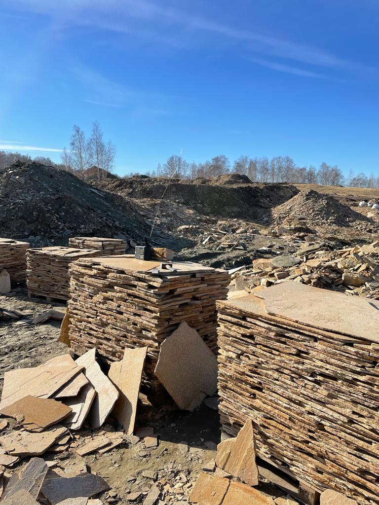 Плитняк златолит жёлтый золотистый для фасада 1,5-3см купить в Волоколамске