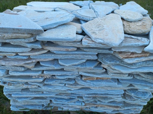 Плитняк златолит зелёный галтованный для цоколя купить в Волоколамске